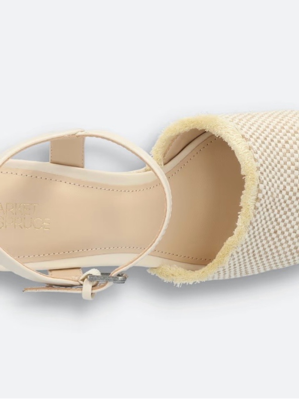 NEW Market & Spruce Mila Beige Textile Wedge Shoes Size 5 1/2 New Retail $88 - Picture 4 of 12